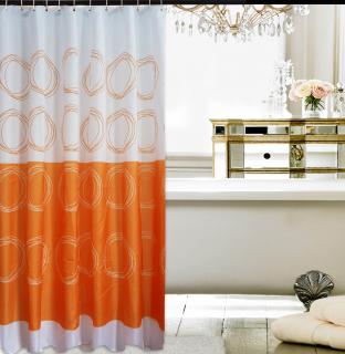 Kúpelňový záves Textilný vzorovaný oranž - 180x200