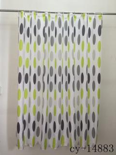 Kúpelňový záves Textilný vzorovaný  ovály zelené- 180x200