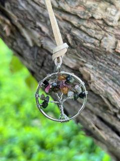 Melónový turmalín - strom života (náhrdelník )