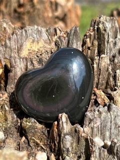 Obsidián dúhový srdce 4,5 - 5,1 cm (kameň)
