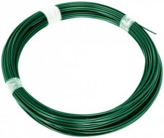 Napínací drôt na pletivo poplastovaný 52 m zelený 3,4 mm Pilecký
