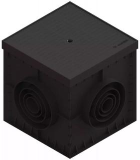 Revízna šachta VODALAND BASE s plastovým poklopom 300 x 300 mm čierna
