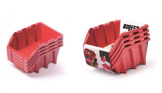 Set úložných boxov BINEER LONG SET 4 ks červený 295 x 198 x 195 mm
