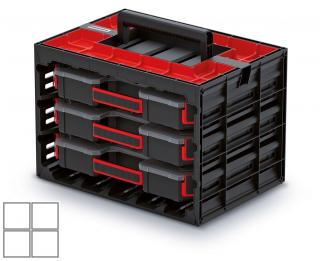 Skrinka s 3 organizérmi (krabičky) TAGER CASE 415 x 290 x 290 mm