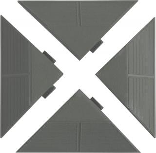 Ukončovací roh LINEA COMBI 10 x 19,5 x 4,8 cm sivý 4 ks