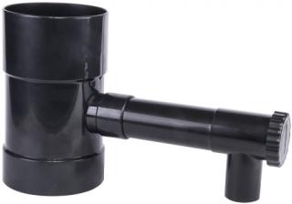 Zberač dažďovej vody s ventilom 100 mm čierny