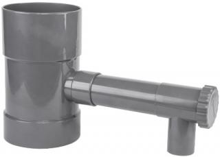 Zberač dažďovej vody s ventilom 100 mm sivý
