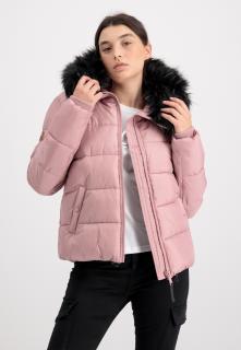 bunda Hooded Puffer Alpha Wmn silver pink