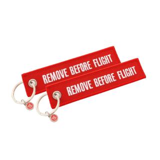 klíčenky REMOVE BEFORE FLIGHT bílo/červená 2 kusy