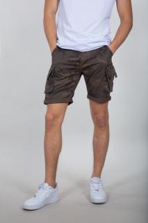 kraťasy CREW SHORT CAMO dark olive camo