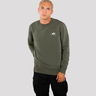 mikina BASIC SWEATER SMALL LOGO dark olive