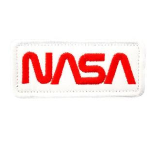 nášivka NASA worm červená/bílý podklad velcro
