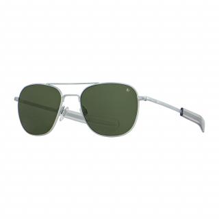sluneční brýle Original Pilot stříbrné matné zelený nylon polarizovaná v.55