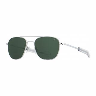 sluneční brýle Original Pilot stříbrné zelený nylon v.52