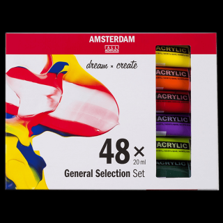 Akrylové farby Amsterdam - sada 48 x 20 ml - General selection (Akrylové farby Amsterdam Standard Series - General selection)