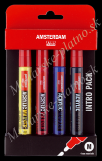 Akrylové fixy AMSTERDAM - Intro set 4 x 4 mm (AMSTERDAM Acrylic Marker - set akrylové fixy)