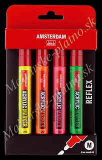 Akrylové fixy AMSTERDAM - Reflex set 4 x 4 mm (AMSTERDAM Acrylic Marker - set akrylové fixy)