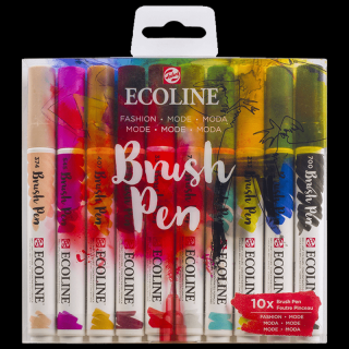 Akvarelové perá Ecoline - sada 10 ks - Fashion (Talens Akvarelové pero Ecoline Brush Pen )