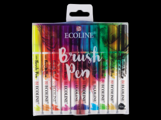Akvarelové perá Ecoline - sada 10 ks (Talens Akvarelové pero Ecoline Brush Pen )