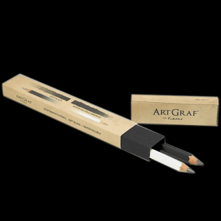 ArtGraf veľké grafitové ceruzky 22cm - 2ks (ArtGraf vo vode rozpustné grafitové ceruzky - Jemná čierna + Vo vode rozpustná)