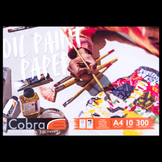 Blok papierov pre olejové farby Cobra - A4 300g, 10 listov (Blok papierov pre olejové farby Cobra - A4 - 300g, 10 listov)