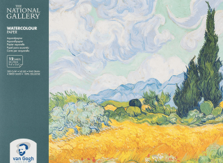 Blok pre akvarelové farby Van Gogh The National Gallery 24x32cm, 300g, 12 listov (The National Gallery Van Gogh papier pre akvarelové farby - 12 zlepených listov)