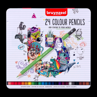 Bruynzeel farebné ceruzky v plechovej dóze 24ks (farebné ceruzky v plechovej dóze)