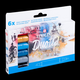 Ecoline Duotip markery Urban set | 6 farieb (Ecoline popisovače duotip)