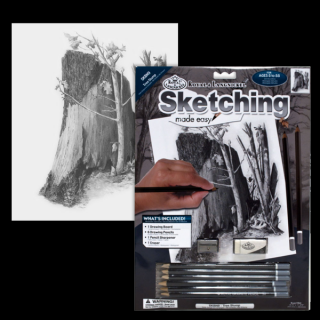 Kreatívna sada na skicovanie - Peň stromu (Royal Langnickel set na skicovanie podľa predlohy)