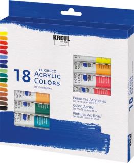 Kreul Sada akrylových farieb El Greco 18x12ml (Sada akrylových farieb El Greco 18x12ml)