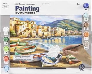 Maľovanie podľa čísiel formát A3 - Mestská pláž (Sada na maľovanie podľa čísiel Royal &amp; Langnickel)