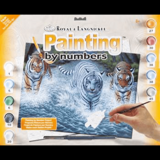 Maľovanie podľa čísiel formát A3 - Tri tigre (Sada na maľovanie podľa čísiel Royal &amp; Langnickel formát A3)