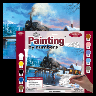 Maľovanie podľa čísiel - Zimné kúzlo (Sada na maľovanie podľa čísiel Royal &amp; Langnickel)
