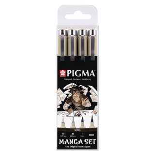 Manga Pigma® Micron sépiové perá - set 4 ks (Manga Pigma® Micron perá)