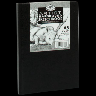 Royal Langnickel black sketch book - A5, 80 listov (Čierny skicár Royal 80 listov papiera (96 g/m2))