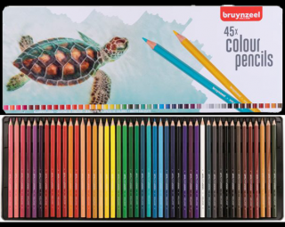 Sada farebných ceruziek Bruynzeel - Korytnačka - 45ks (Bruynzeel farebné ceruzky - sada 45ks)