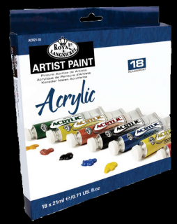 Set akrylových farieb Royal &amp; Langnickel - 18 x 21 ml (Set akrylových farieb Royal &amp; Langnickel)