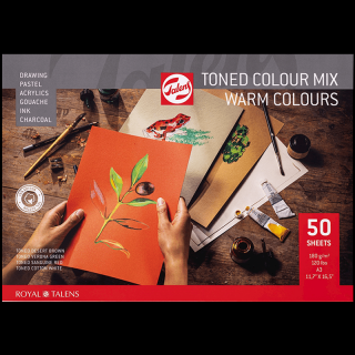 Talens Tónovaný papier - Teplé farby A3, 180g - 50 listov (Talens Tónovaný papier - Teplé farby A3, 180g - 50 listov)