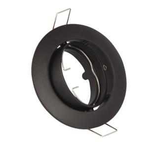 Kovový nastaviteľný kruhový rámik pre GU10 bodovú žiarovku Farba: Čierna