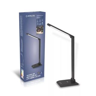 LED stolná lampa  7 W stmievateľná CCT s USB wireless nabíjačkou Farba: Čierna
