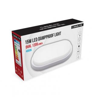 LED stropné/nástenné svietidlo ovál 15 W 4000K IP54 biele