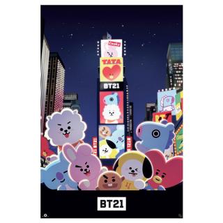 BT21 Times Square Poster 91,5 x 61 cm