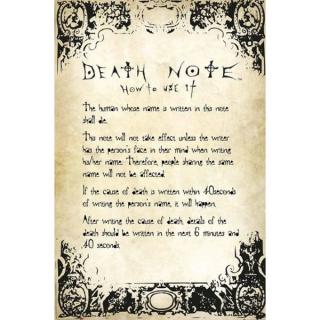 Death Note Rules Poster 91,5 x 61 cm