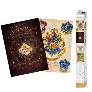 Harry Potter Crest & Marauders Posters 2-Pack 52 x 38 cm