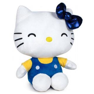 Hello Kitty 50th Anniversary Plush Figure Blue Bow Yellow Shirt 36 cm