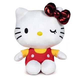 Hello Kitty 50th Anniversary Plush Figure Red Bow Yellow Shirt 36 cm