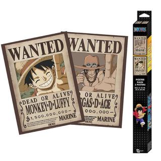 One Piece Wanted Luffy & Ace Posters 2-Pack 52 x 38 cm