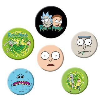 Rick & Morty Odznaky Characters 6-Pack