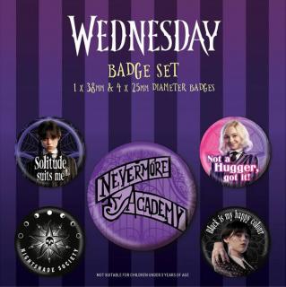 Wednesday Odznaky Nevermore Academy 5-Pack