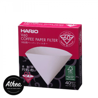 Hario V60 01 papierové filtre biele 40ks VCF-01-40W